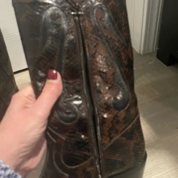Made in Italy leather cowboy snakeskin boots - Picture 5 of 9